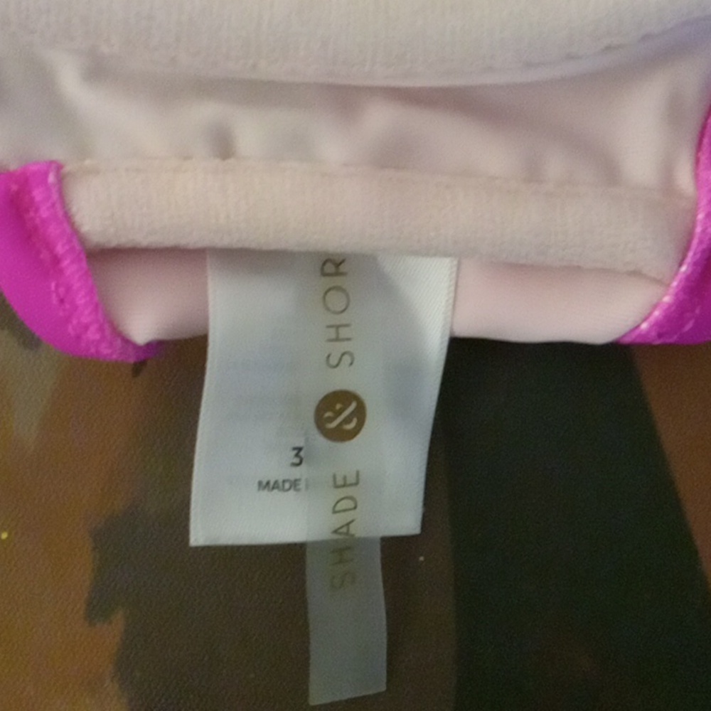 Shade & Shore Pink and Blue One Piece Swimsuit with Decorative Trim - Picture 5 of 5